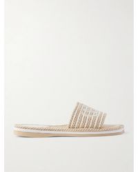Chloé - Embroidered Striped Cord Slides - Lyst