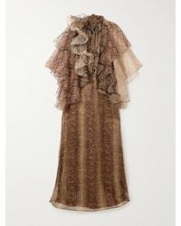 Zimmermann - Hypnotic Memento Billow Ruffled Snake-Print Silk-Organza Gown - Lyst