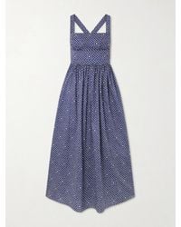 Matteau - Gathered Printed Organic Cotton Midi Dress - Lyst
