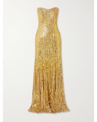 Jenny Packham - Sarai Strapless Sequined Tulle Gown - Lyst
