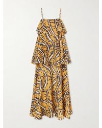 ALÉMAIS - Ripple Tiered Printed Ramie Maxi Dress - Lyst