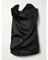 KHAITE - Luola Draped Silk-Gazar Blouse - Lyst