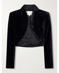 Costarellos - Elvie Cropped Velvet Jacket - Lyst