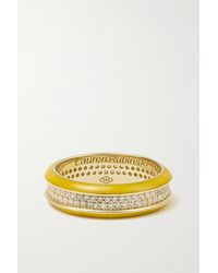 Damen Schmuck Ringe Lauren Rubinski Ring Aus 14 Karat Gold Mit Emaille Und Diamanten in Mettallic 
