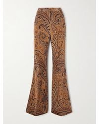 Etro - Paisley-Print Stretch-Cotton Corduroy Flared Pants - Lyst