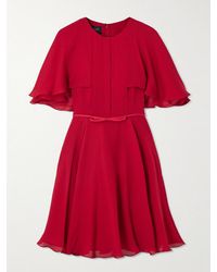 Giambattista Valli - Cape-Effect Satin-Trimmed Silk-Chiffon Mini Dress - Lyst