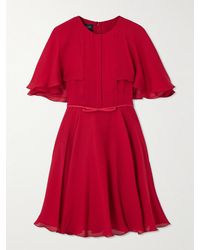 Giambattista Valli - Minikleid Aus Seidenchiffon Mit Satinbesatz Und Cape-Effekt - Lyst