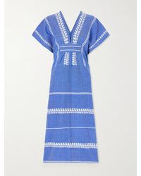 lemlem - Gasira Embroidered Cotton Midi Dress - Lyst