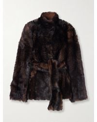 Nour Hammour - Elsa Belted Shearling Jacket - Lyst