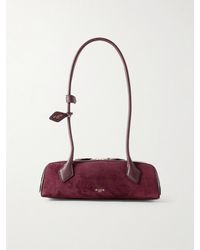 Alaïa - Le Teckel Small Leather-Trimmed Suede Shoulder Bag - Lyst
