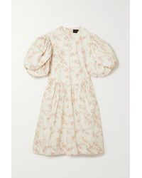 Simone Rocha Oversized Floral-print Cotton Midi Dress - White