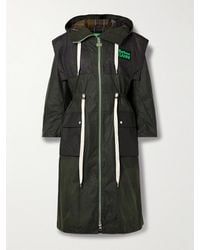 Barbour - Veste À Capuche En Coton Biologique Ciré À Carreaux X Ganni - Lyst