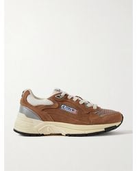 Autry - Hyperway Low Sneakers Aus Mesh Und Metallic-Leder Mit Lederbesätzen - Lyst