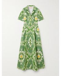 Marta Ferri - Maria Printed Organic Cotton Maxi Shirt Dress - Lyst