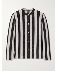Bode - Grandstand Metallic Striped Knitted Cardigan - Lyst