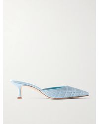 Manolo Blahnik - Carolyne 50 Pleated Satin Mules - Lyst