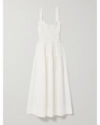 Doen - Marianne Shirred Organic Cotton-Poplin Midi Dress - Lyst