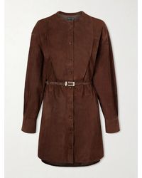 Tom Ford - Belted Suede Mini Shirt Dress - Lyst