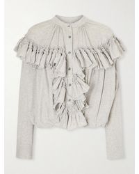 Dries Van Noten - Ruffled Cotton-Jersey Blouse - Lyst