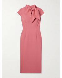 Oscar de la Renta - Tie-Neck Wool-Blend Midi Dress - Lyst