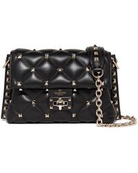 Valentino Garavani Candystud Medium Quilted Leather Shoulder Bag - Black