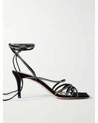 Gianvito Rossi - 75 Crystal-Embellished Suede Sandals - Lyst