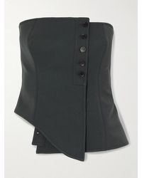 Jean Paul Gaultier - Strapless Asymmetric Wool-Blend Twill Bustier Top - Lyst