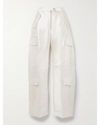 Christopher John Rogers - Silk And Wool-Blend Twill Wide-Leg Cargo Pants - Lyst