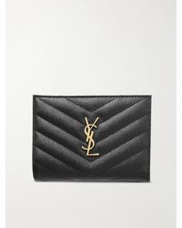 Saint Laurent - Cassandre Quilted Textured-Leather Wallet - Lyst