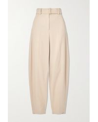 JOSEPH Taavi Belted Wool-twill Tapered Trousers - White