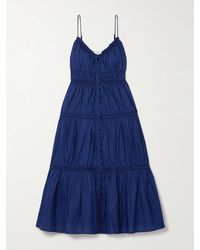 Sea - Camden Tiered Gathered Cotton-Voile Midi Dress - Lyst