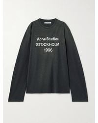 Acne Studios - Logo-print Organic Cotton And Hemp-blend Jersey Sweater - Lyst