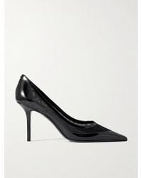 Jimmy Choo - Love 85 Mesh-Trimmed Patent-Leather Pumps - Lyst
