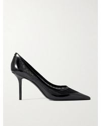 Jimmy Choo - Love 85 Pumps Aus Lackleder Mit Einsätzen Aus Mesh - Lyst