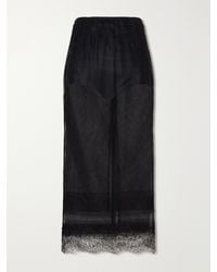 Dolce & Gabbana - Layered Lace-Trimmed Tulle Midi Skirt - Lyst