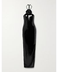 Rodarte - Embellished Sequined Tulle Halterneck Gown - Lyst