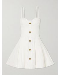 Balmain - Quilted Denim Bustier Mini Dress - Lyst