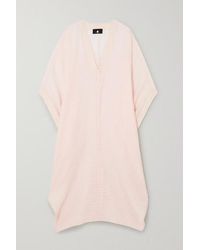 Su Paris Bahia Kaftan Aus Gestreifter Baumwollgaze - Pink