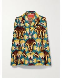 La DoubleJ - 24/7 Printed Cotton-Velvet Blazer - Lyst