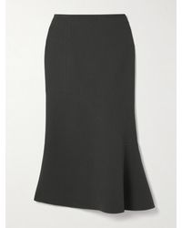 Tibi - Marte Asymmetric Wool-Blend Crepe Midi Skirt - Lyst