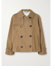 Max Mara - Tesoro Cropped Double-Breasted Cotton-Blend Gabardine Trench Coat - Lyst