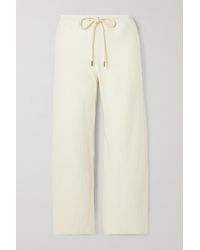 The Great The Fleece Cropped Cotton-blend Track Trousers - White