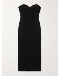 Magda Butrym - Trägerloses Midikleid Aus Jersey Mit Raffungen - Lyst