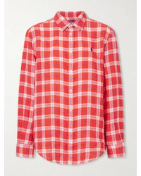 Polo Ralph Lauren - Logo-Embroidered Checked Linen Shirt - Lyst