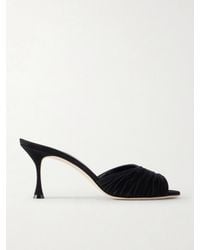 Manolo Blahnik - Pirua 70 Suede Mules - Lyst