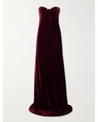 Ralph Lauren - Niles Strapless Bow-Embellished Velvet Gown - Lyst