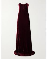 Ralph Lauren - Niles Strapless Bow-Embellished Velvet Gown - Lyst