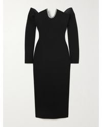 Safiyaa - Bessy Off-The-Shoulder Embellished Stretch-Crepe Midi Dress - Lyst