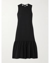 Theory - Gathered Wool-Blend Midi Dress - Lyst