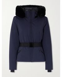 Goldbergh - Hida Hooded Belted Plush-Trimmed Padded Down Ski Jacket - Lyst